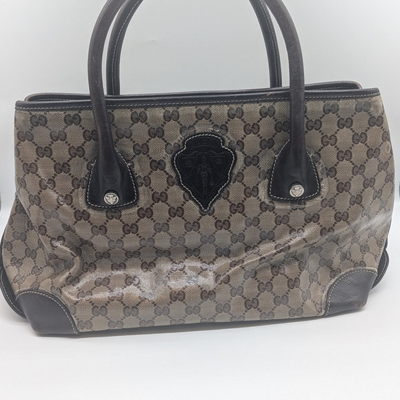 Gucci GG Canvas Shield-Patch Tote Bag - Picture 1 of 16